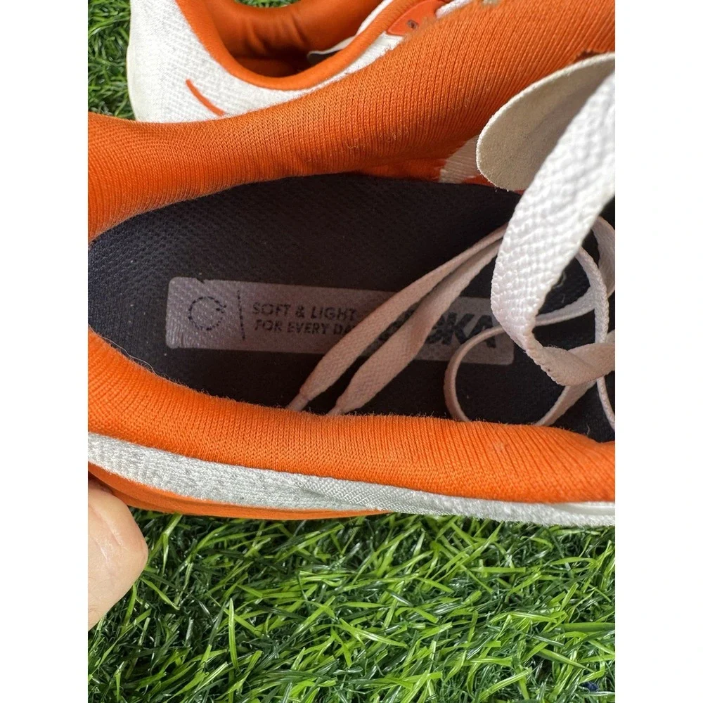 Hoka Mach 6 Lava Orange White Road Running Shoes Mens 10.5 D 1147790-FLV